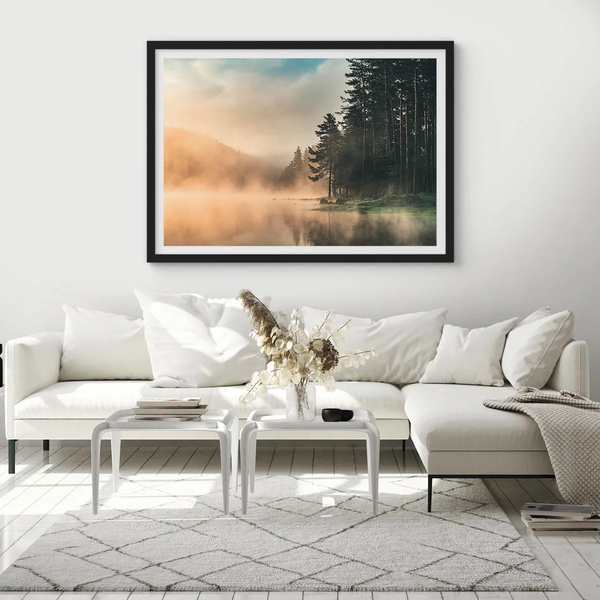 Poster in cornice nera - La nascita del giorno - 50x40 cm