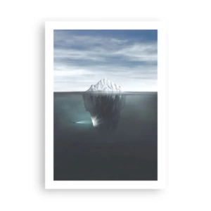 Poster - Un iceberg con un'enorme massa nascosta sott'acqua - 50x70cm - Mistero sottomarino - Decorazione murale moderna per soggiorno e camera da letto ARTTOR
