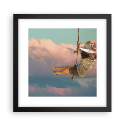 Poster in cornice nera - Divertimento tra le nuvole - 30x30 cm