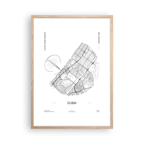 Poster in cornice rovere chiaro - Anatomia di Dubai - 50x70 cm