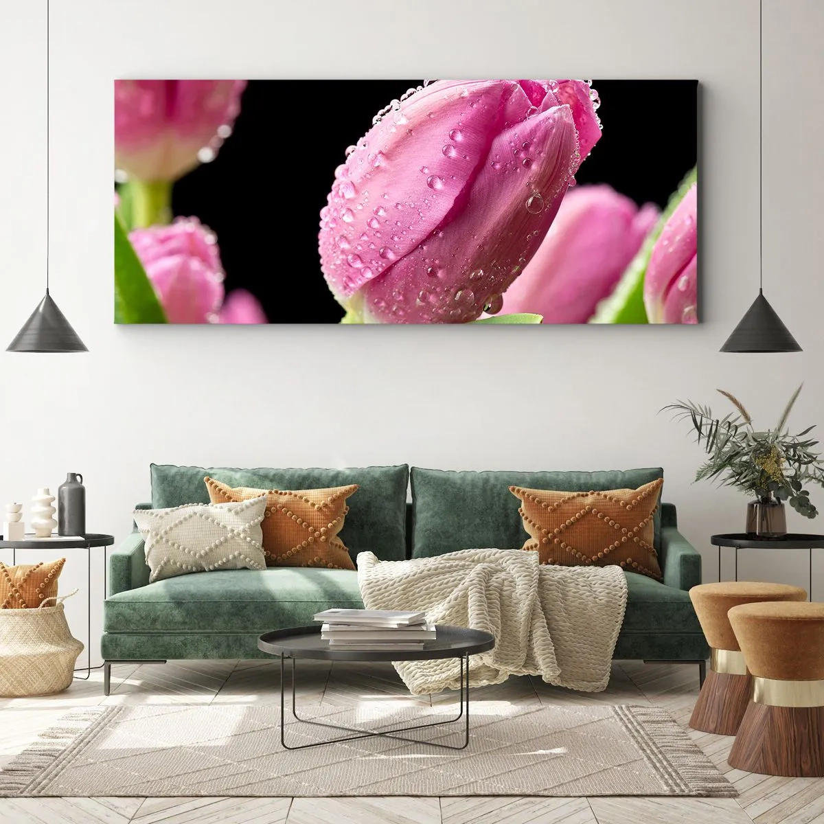 Quadro su tela - Stampe su Tela - Sogno lilla nella rugiada - 90x30 cm