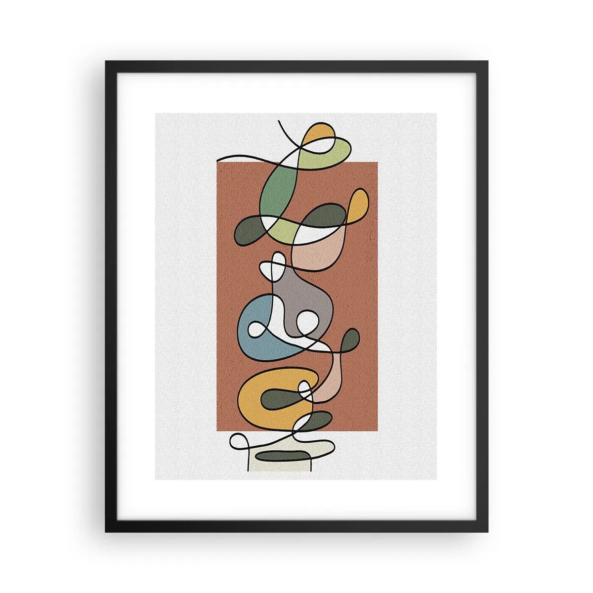 Poster in cornice nera - Astrazione: saltello colorato - 40x50 cm