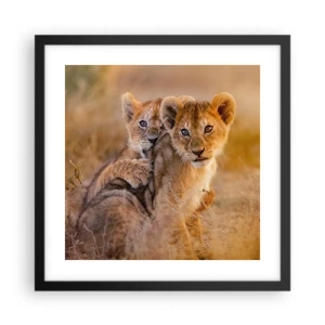 Poster in cornice nera - Non disturbare! Giochiamo - 40x40 cm