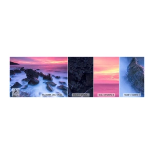 Campione Di Fotomurale Standard Eco - Nascita nella luce e nella nebbia - Paesaggio, Oceano, Tramonto - 100x30 cm