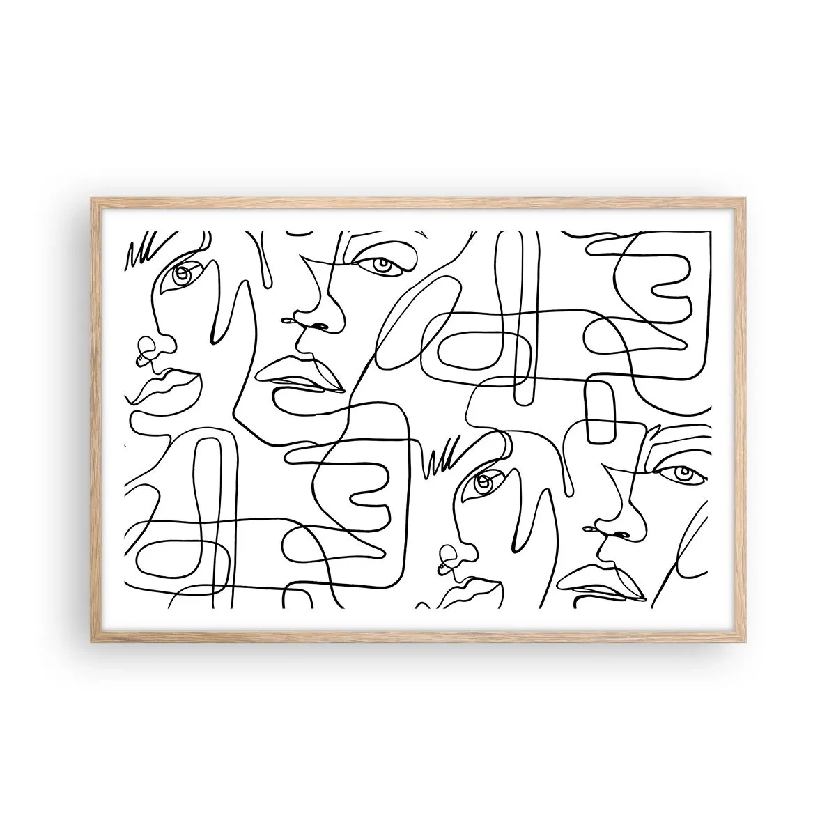 Poster in cornice rovere chiaro - Emozioni intrecciate - 91x61 cm