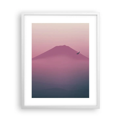 Poster in cornice bianca - Viandanti sopra le nuvole - 40x50 cm