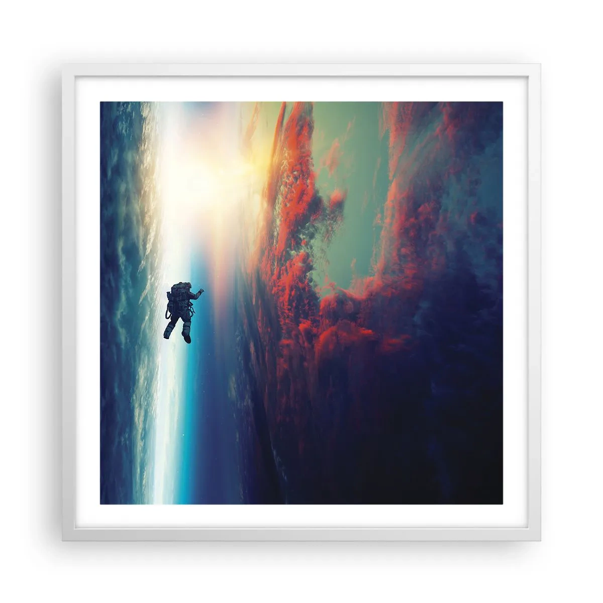 Poster in cornice bianca - Affrontando l'universo - 60x60 cm
