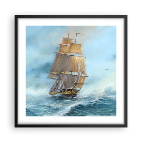 Poster in cornice nera - Frangendo i flutti - 50x50 cm