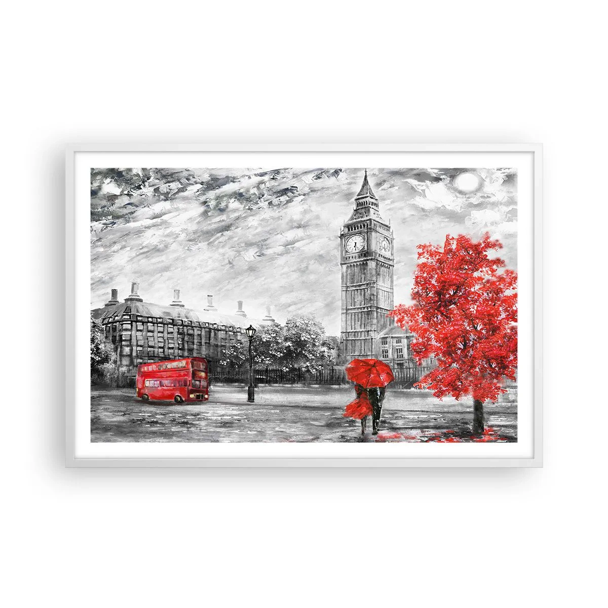 Poster in cornice bianca - Un giorno eccitante - 91x61 cm