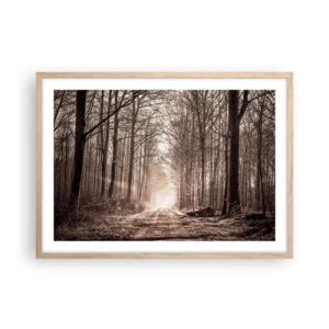 Poster in cornice rovere chiaro - La cattedrale del bosco - 70x50 cm