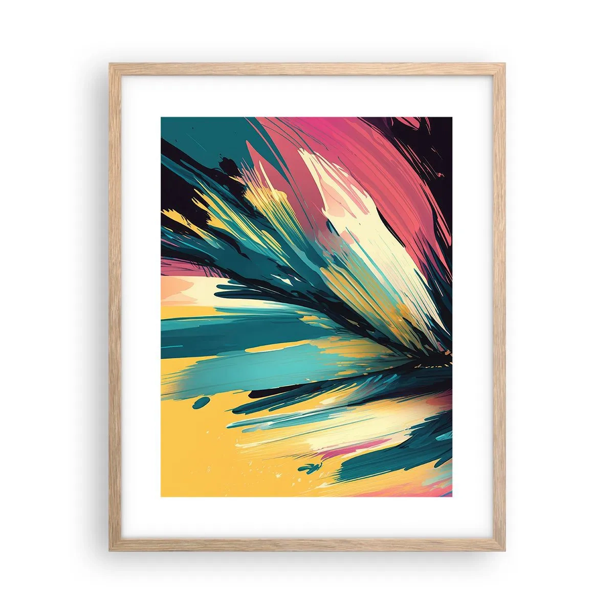Poster in cornice rovere chiaro - Composizione: esplosione di gioia - 40x50 cm