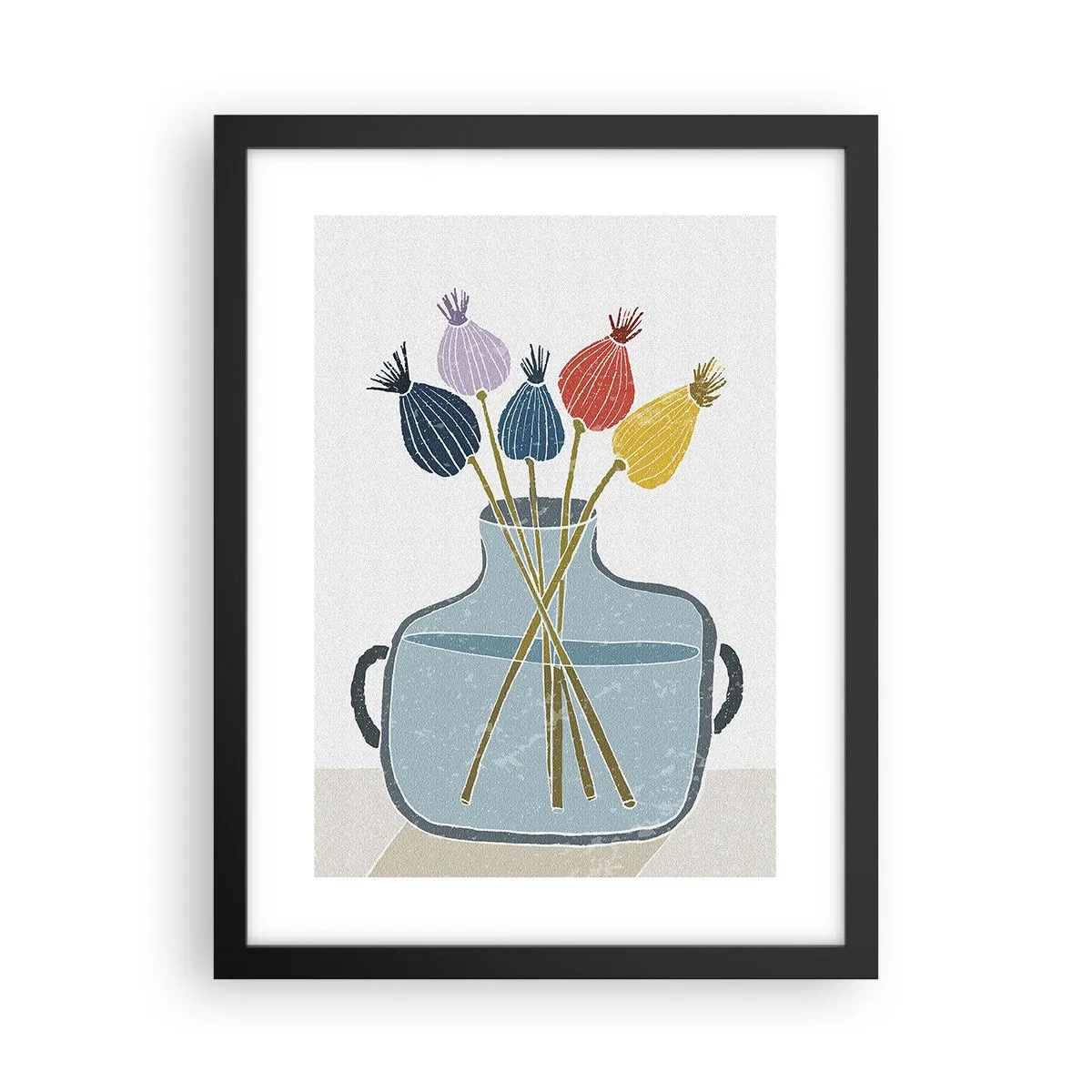 Poster in cornice nera - Il silenzio dei papaveri - 30x40 cm