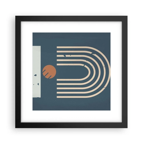 Poster in cornice nera - Geometria in blu - 30x30 cm