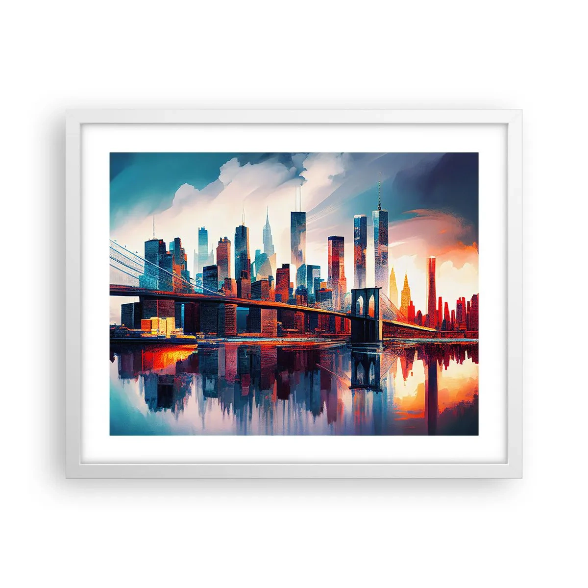 Poster in cornice bianca - Una New York spettacolare - 50x40 cm