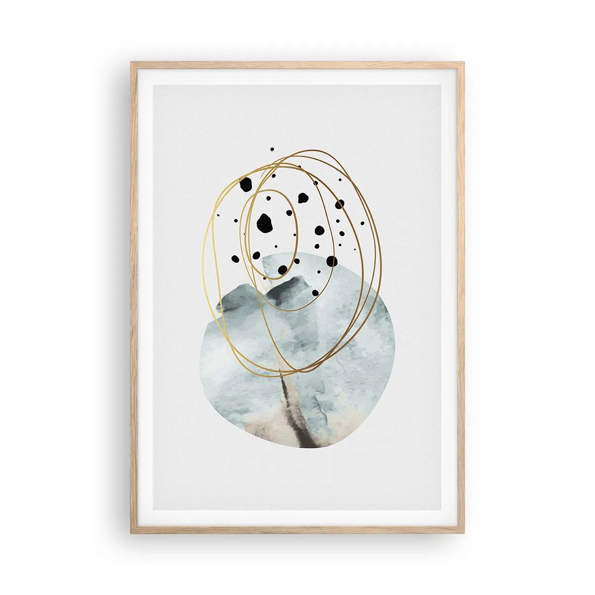 Poster in cornice rovere chiaro - Nell'abbraccio dello spazio - 70x100 cm