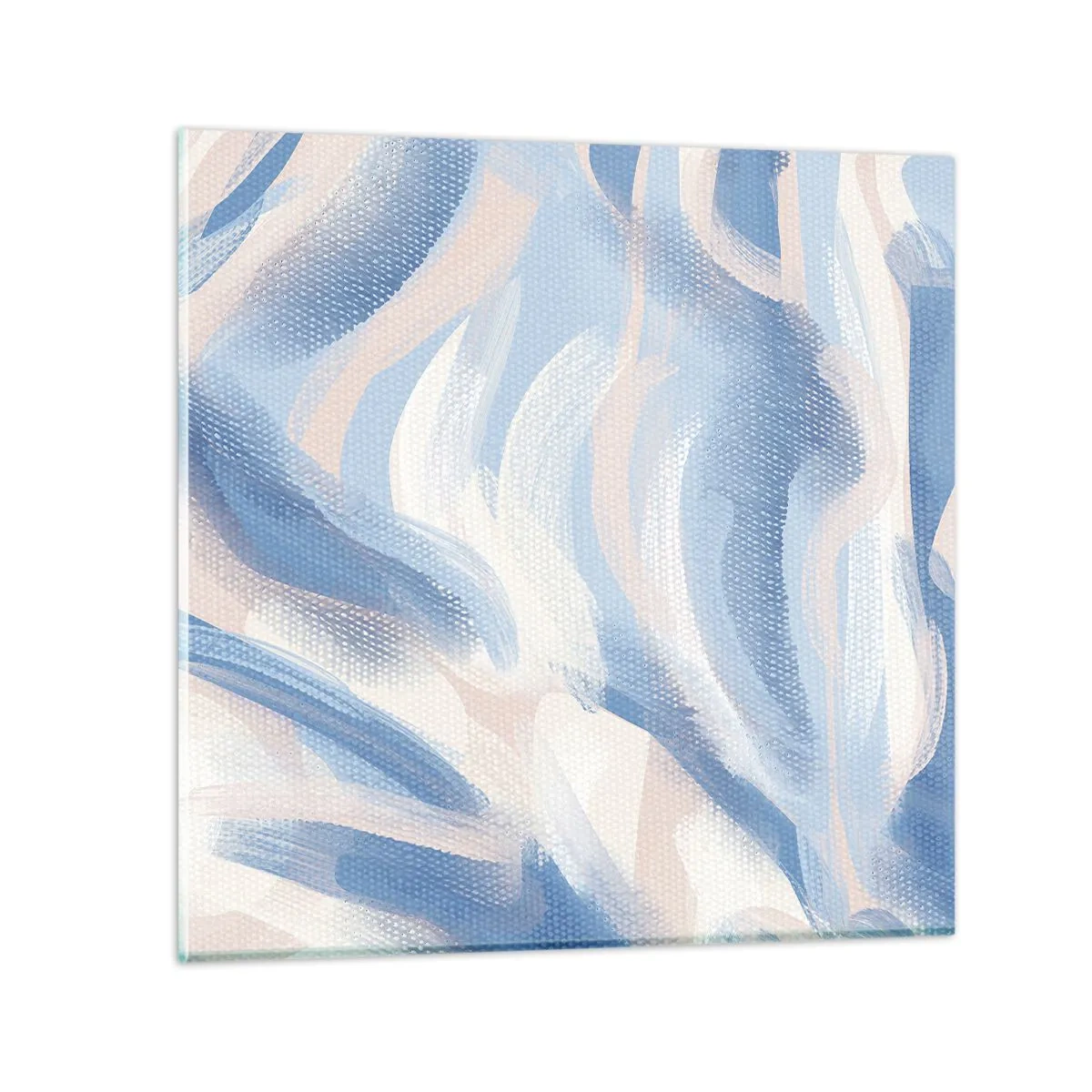 Quadro su vetro - Ondulazioni azzurre - 30x30 cm