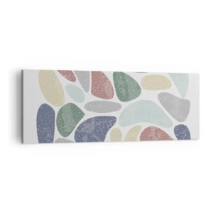 Quadro su tela - Stampe su Tela - Forme organiche colorate su uno sfondo bianco - 140x50cm - Mosaico di colori incipriati - Decorazione murale moderna per soggiorno e camera da letto ARTTOR