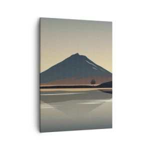Quadro su tela - Stampe su Tela - Paesaggio montano minimalista con riflesso nell'acqua - 50x70cm - Immagine speculare - Decorazione murale moderna per soggiorno e camera da letto ARTTOR