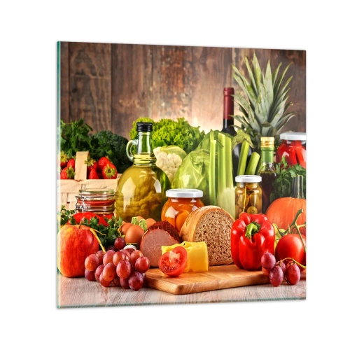 Quadro su vetro - Affumicati, arrostiti, marinati - 40x40 cm