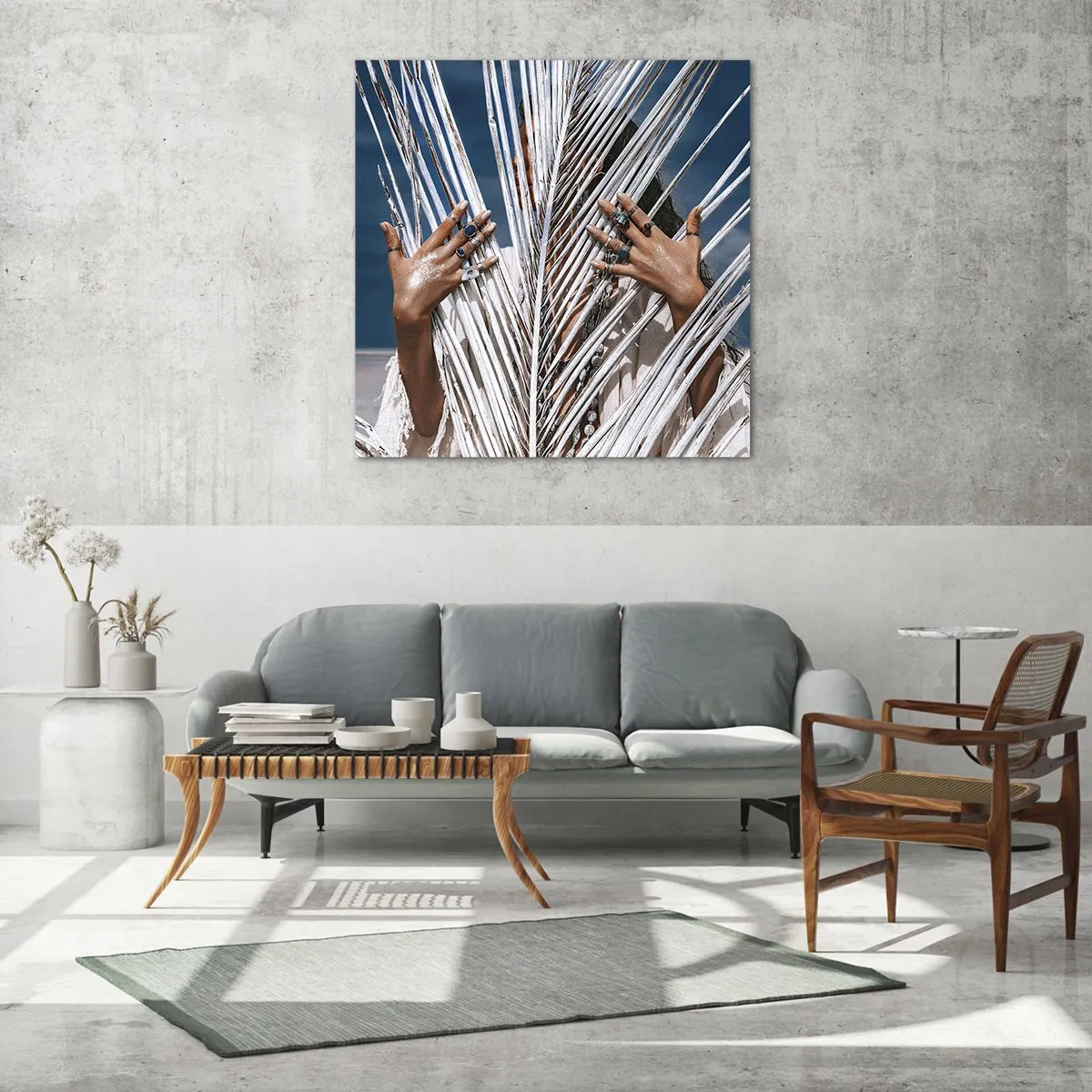 Quadro su vetro - La ragazza dello sciamano? - 70x70 cm