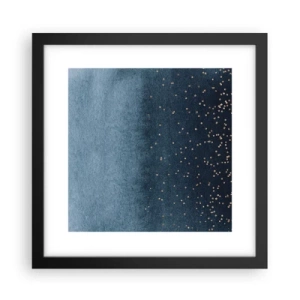 Poster in cornice nera - Composizione: fasi blu - 30x30 cm