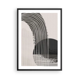 Poster in cornice nera - Astrazione minimalista in bianco e nero - 50x70cm - Andata e ritorno - Decorazione murale moderna per soggiorno e camera da letto ARTTOR