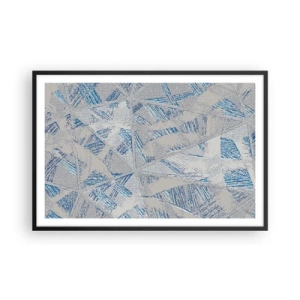 Poster in cornice nera - Nel labirinto grigioblu - 91x61 cm