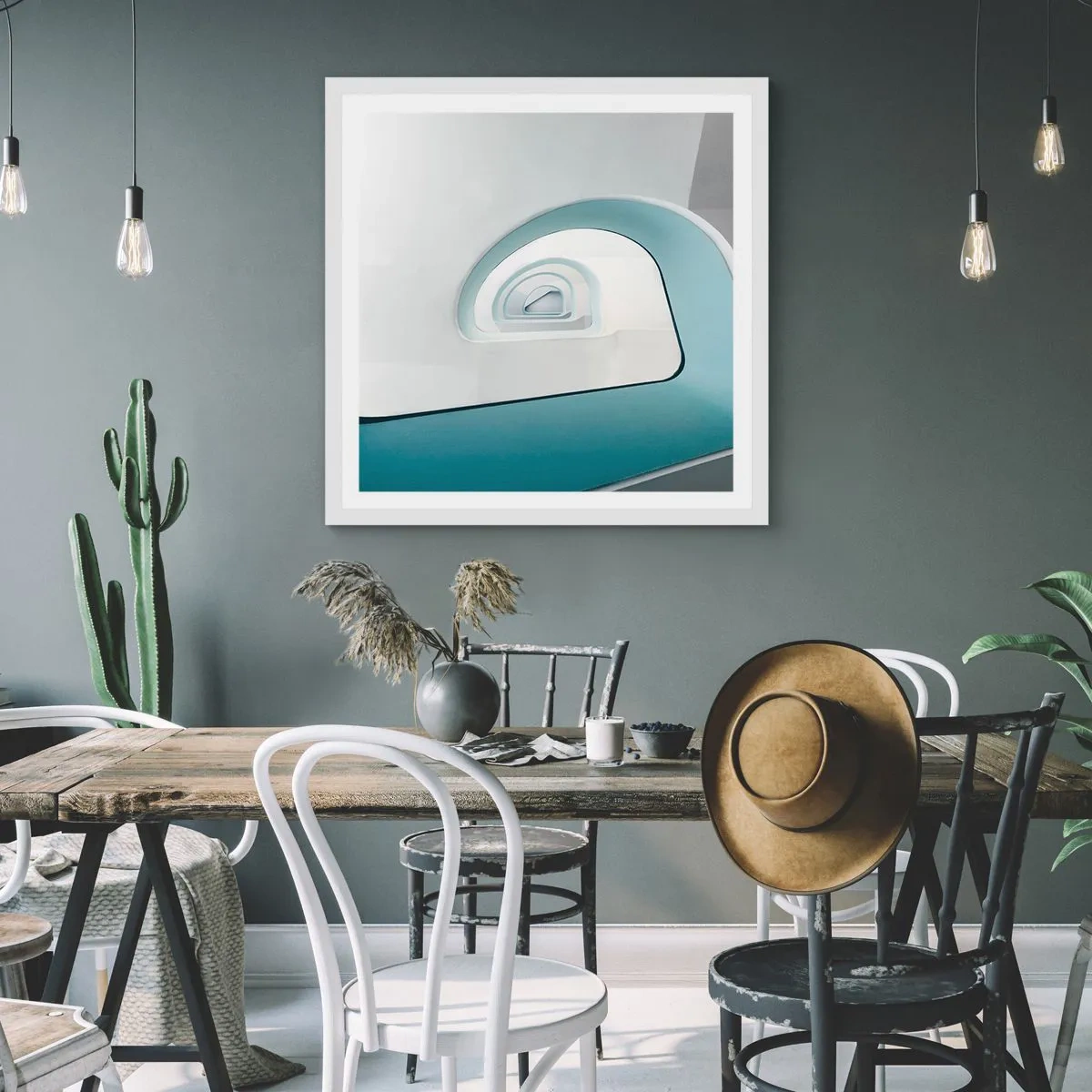 Poster in cornice bianca - Blu fino in fondo - 60x60 cm