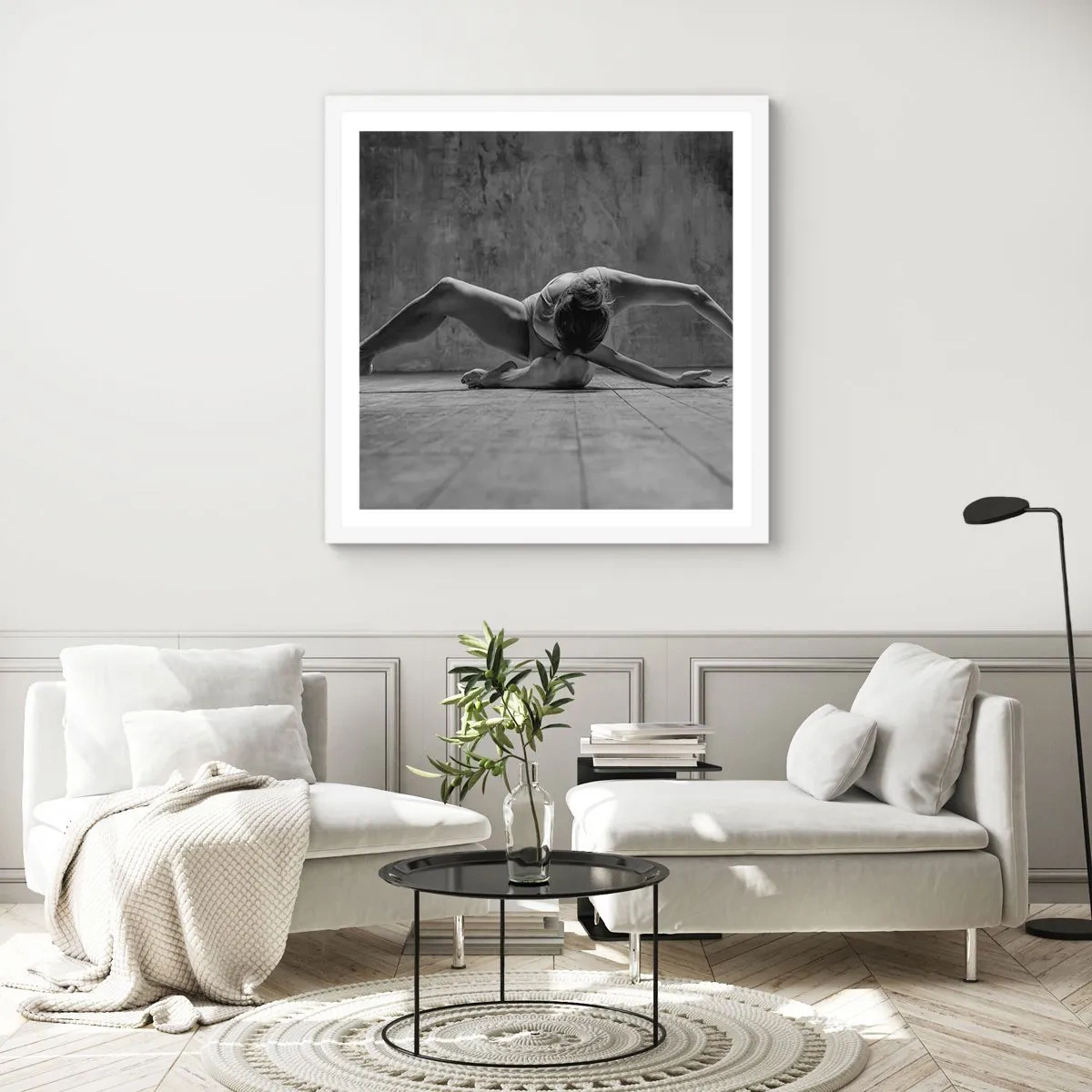 Poster in cornice bianca - Simmetria ritrovata - 60x60 cm