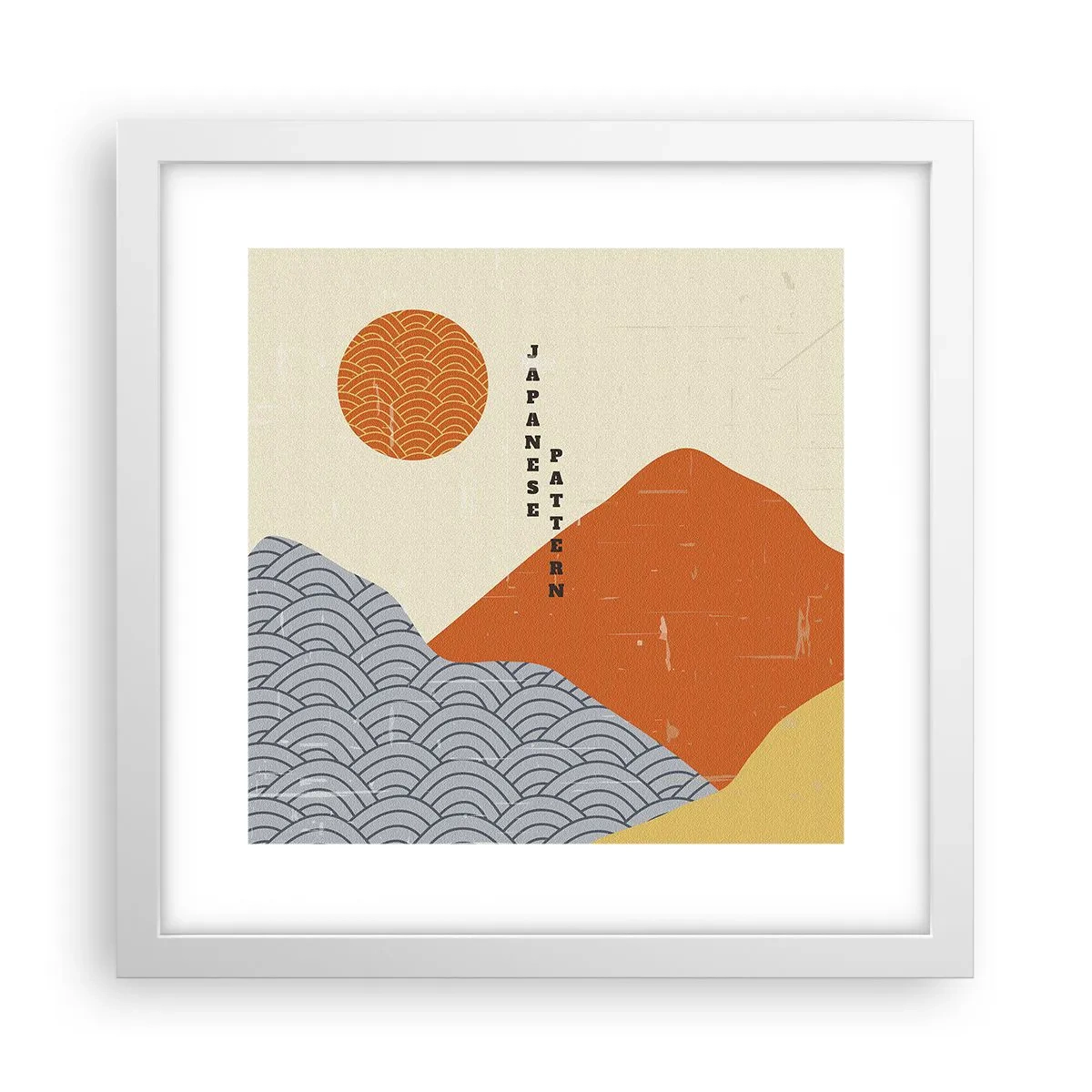 Poster in cornice bianca - Spirito giapponese - 30x30 cm