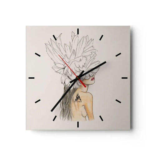 Orologio da parete - Orologio in Vetro - Bellezza coronata - 40x40 cm