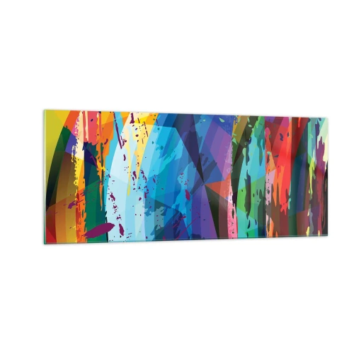 Quadro su vetro - Capogiro di colori - 100x40 cm