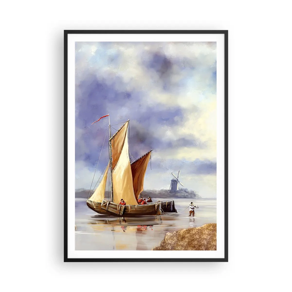 Poster in cornice nera - Il ritorno dei marinai - 70x100 cm