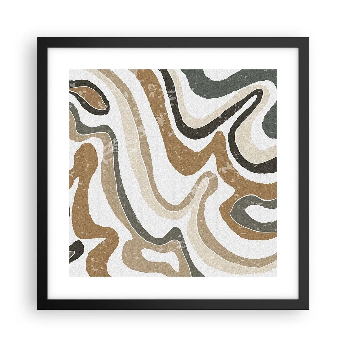 Poster in cornice nera - I meandri dei colori della terra - 40x40 cm