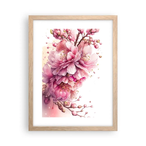 Poster in cornice rovere chiaro - Fiore di ciliegio - 30x40 cm