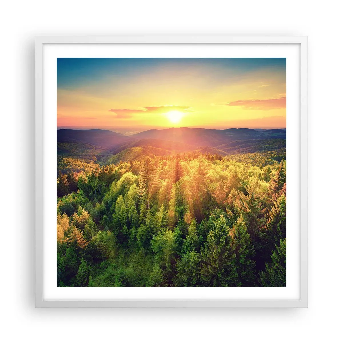 Poster in cornice bianca - Vette e cime - 60x60 cm