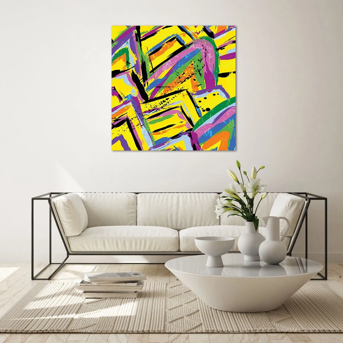 Quadro su vetro - Grida di gioia - 30x30 cm