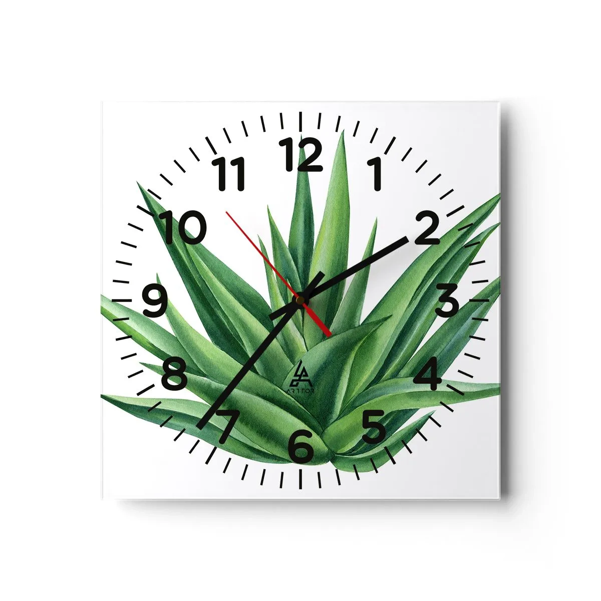 Orologio da parete - Orologio in Vetro - Verde - forza - vita - 30x30 cm