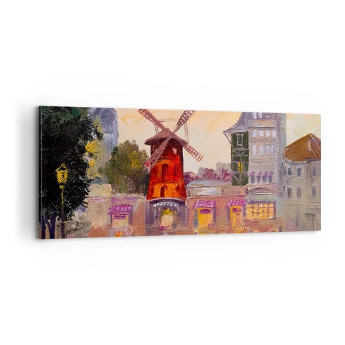 Quadro su tela - Stampe su Tela - Le icone di Parigi: il Moulin Rouge - 100x40 cm