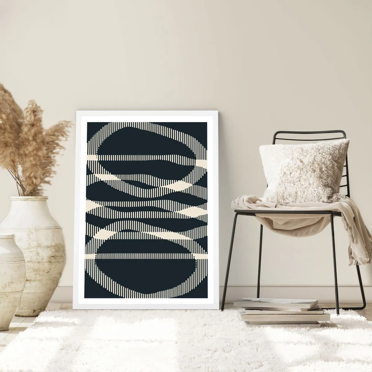 Poster in cornice bianca - Tentativo di rompere l'oscurità - 61x91 cm