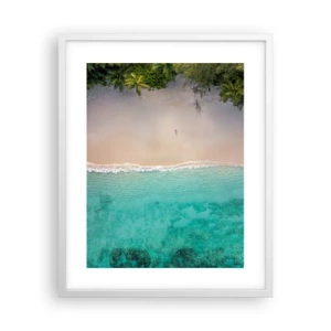 Poster in cornice bianca - Spiaggia del paradiso - 40x50 cm