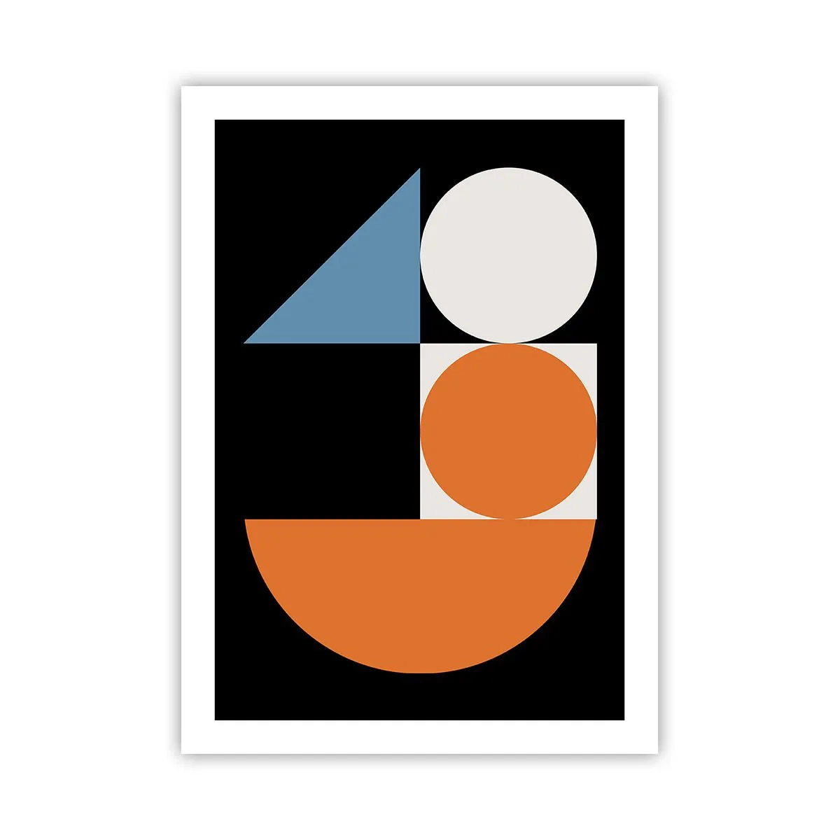 Poster - Motivo geometrico moderno con cerchi, triangoli e semicerchi - 50x70cm - Composizione di figure - Decorazione murale moderna per soggiorno e camera da letto ARTTOR