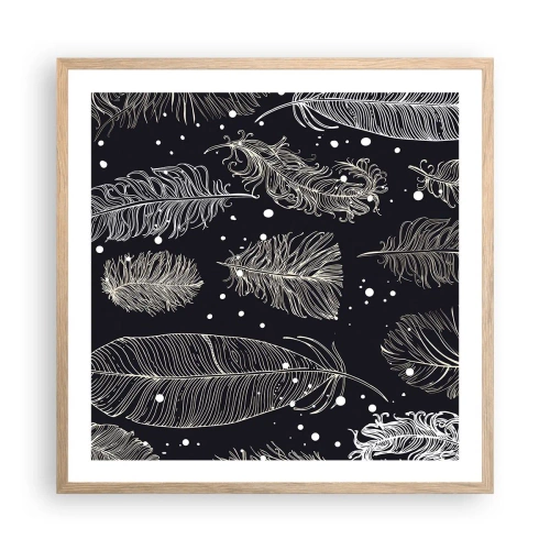 Poster in cornice rovere chiaro - Pizzo piumato - 60x60 cm