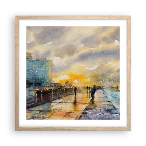 Poster in cornice rovere chiaro - Vita sulla costa - 50x50 cm