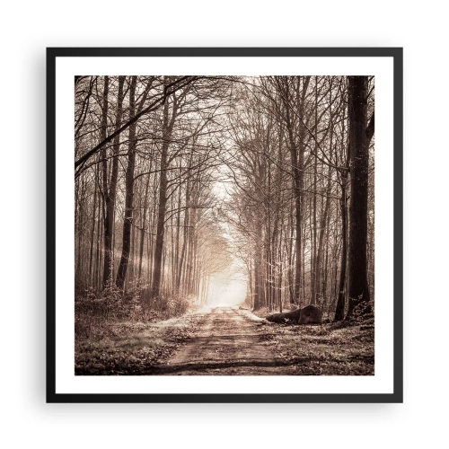 Poster in cornice nera - La cattedrale del bosco - 60x60 cm