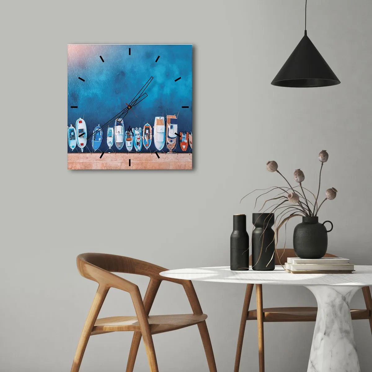 Orologio da parete - Orologio in Vetro - In una fila - 30x30 cm