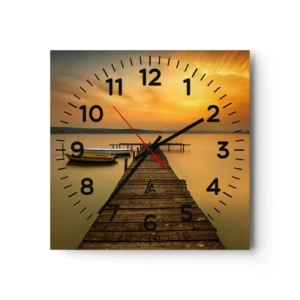 Orologio da parete - Orologio in Vetro - Ti apro il cielo dorato - 40x40 cm
