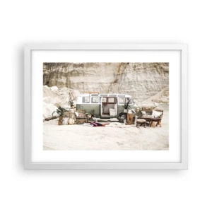 Poster in cornice bianca - è tempo di viaggiare - 40x30 cm