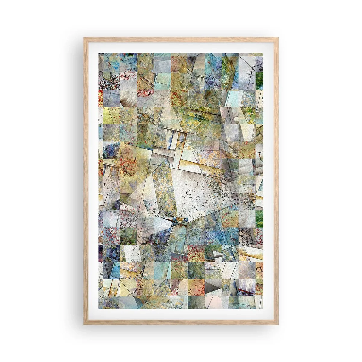 Poster in cornice rovere chiaro - Rimpasto geometrico - 61x91 cm