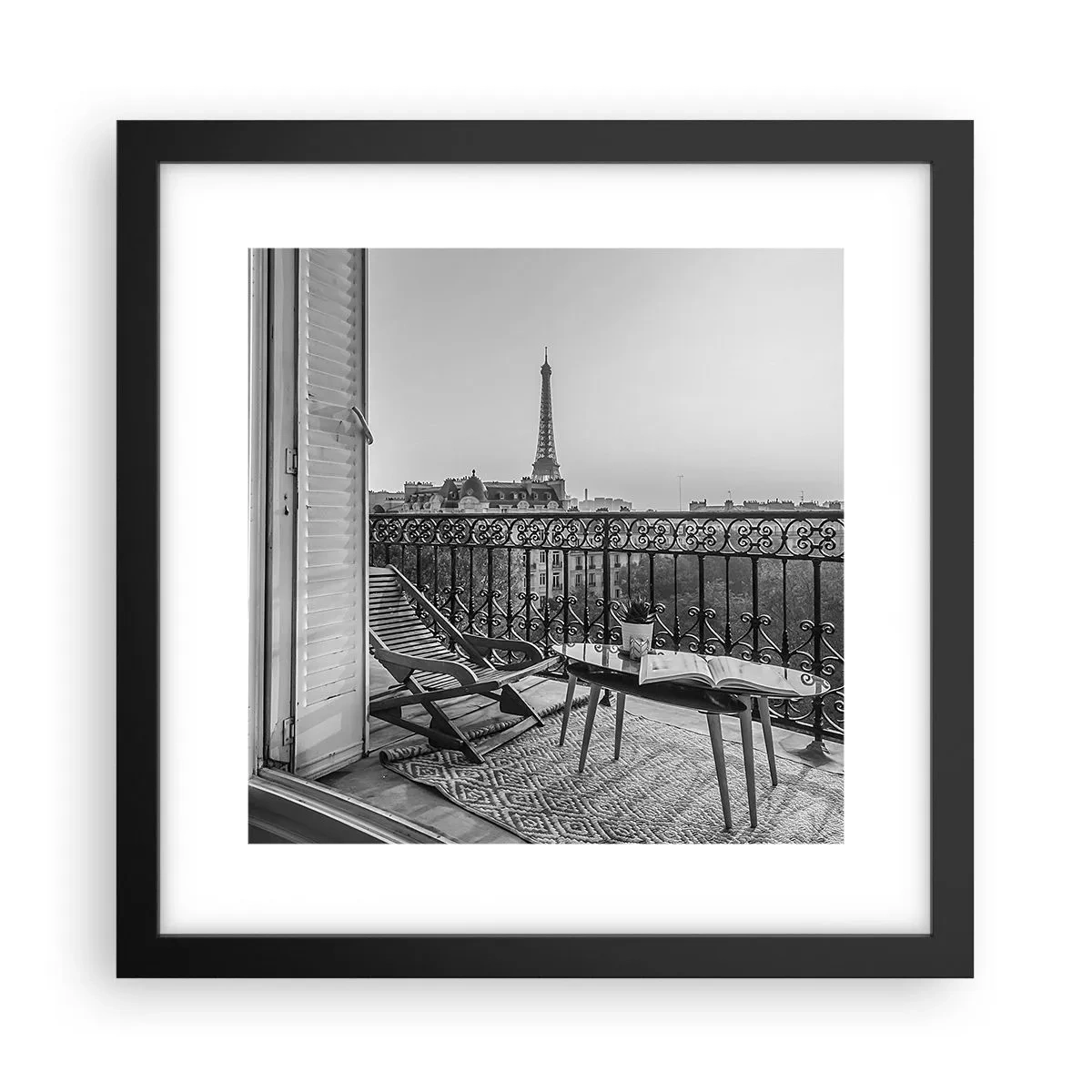 Poster in cornice nera - Pomeriggio parigino - 30x30 cm